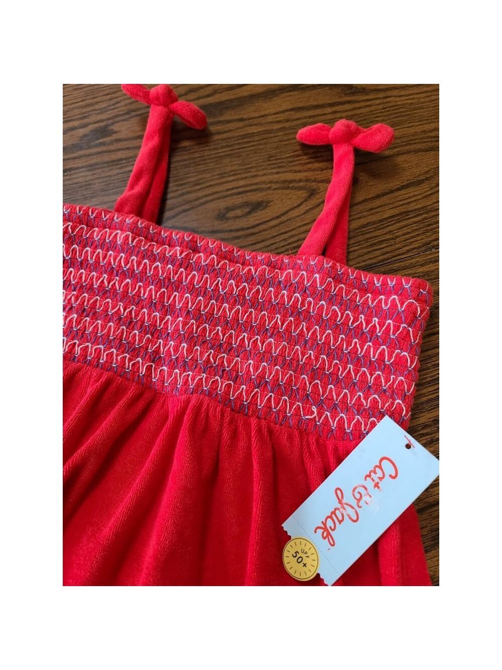 Cat & Jack Red Sundress with UPF 50+ Size L - Picture 4 of 6